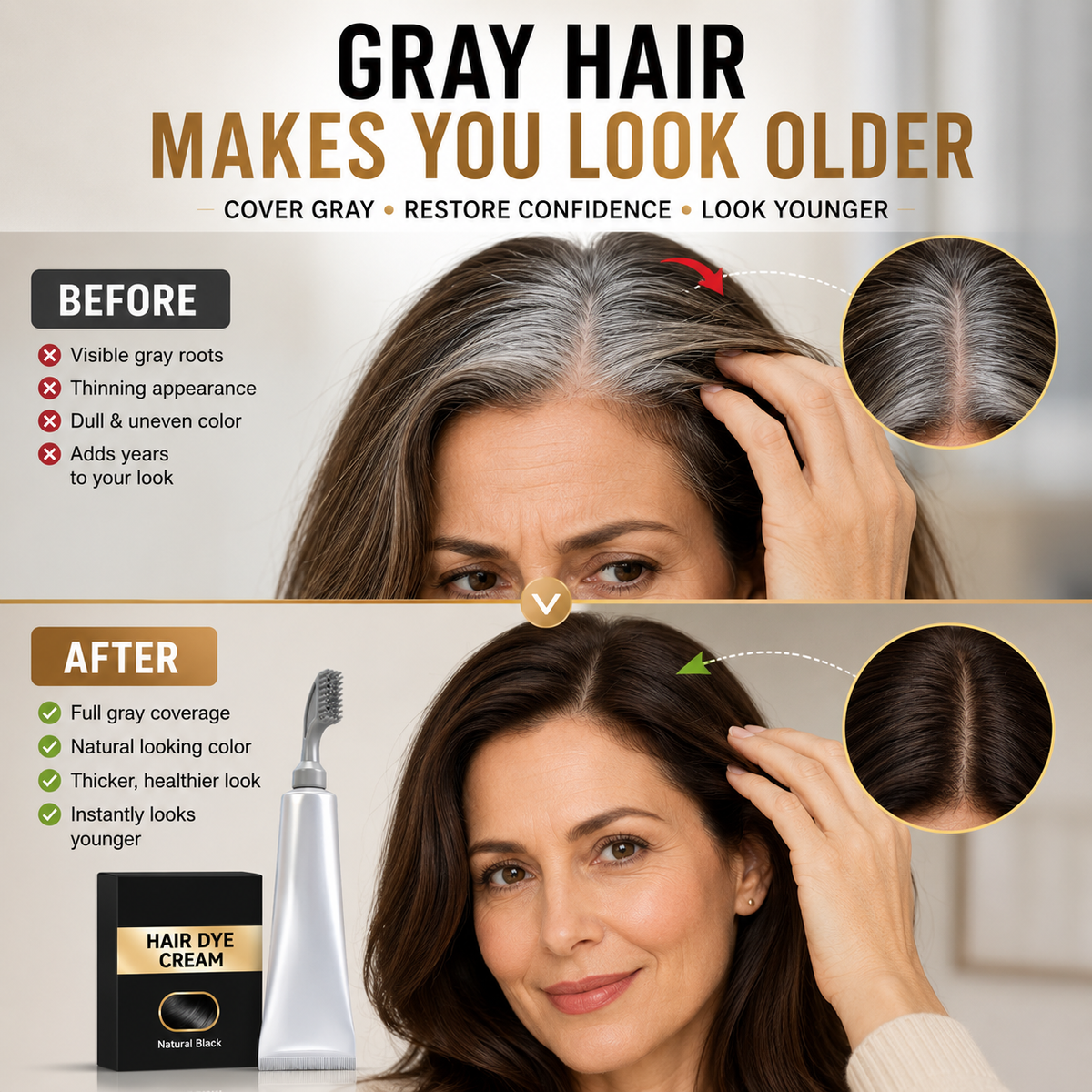 ⏳🔥 LIMITED-TIME DEAL! Instant Gray Coverage Hair Dye Comb – No-Mix, Mess-Free Root Touch-Up for Men & Women ✨