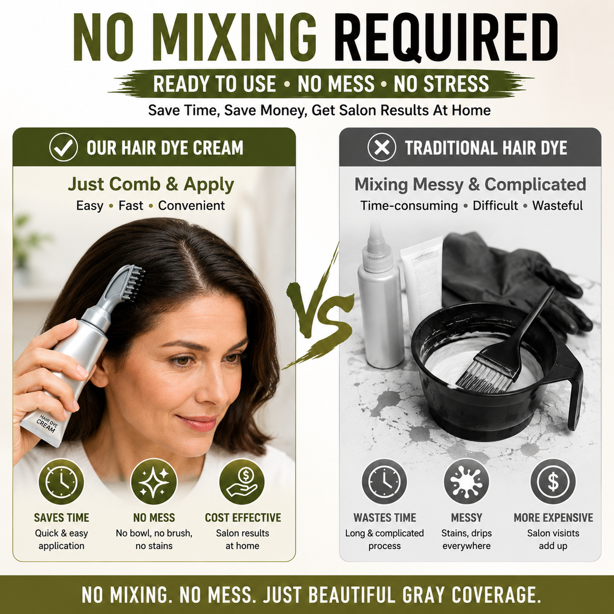 ⏳🔥 LIMITED-TIME DEAL! Instant Gray Coverage Hair Dye Comb – No-Mix, Mess-Free Root Touch-Up for Men & Women ✨