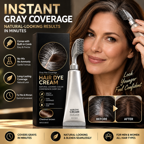 ⏳🔥 LIMITED-TIME DEAL! Instant Gray Coverage Hair Dye Comb – No-Mix, Mess-Free Root Touch-Up for Men & Women ✨